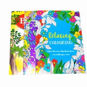 A selection of different colouring books