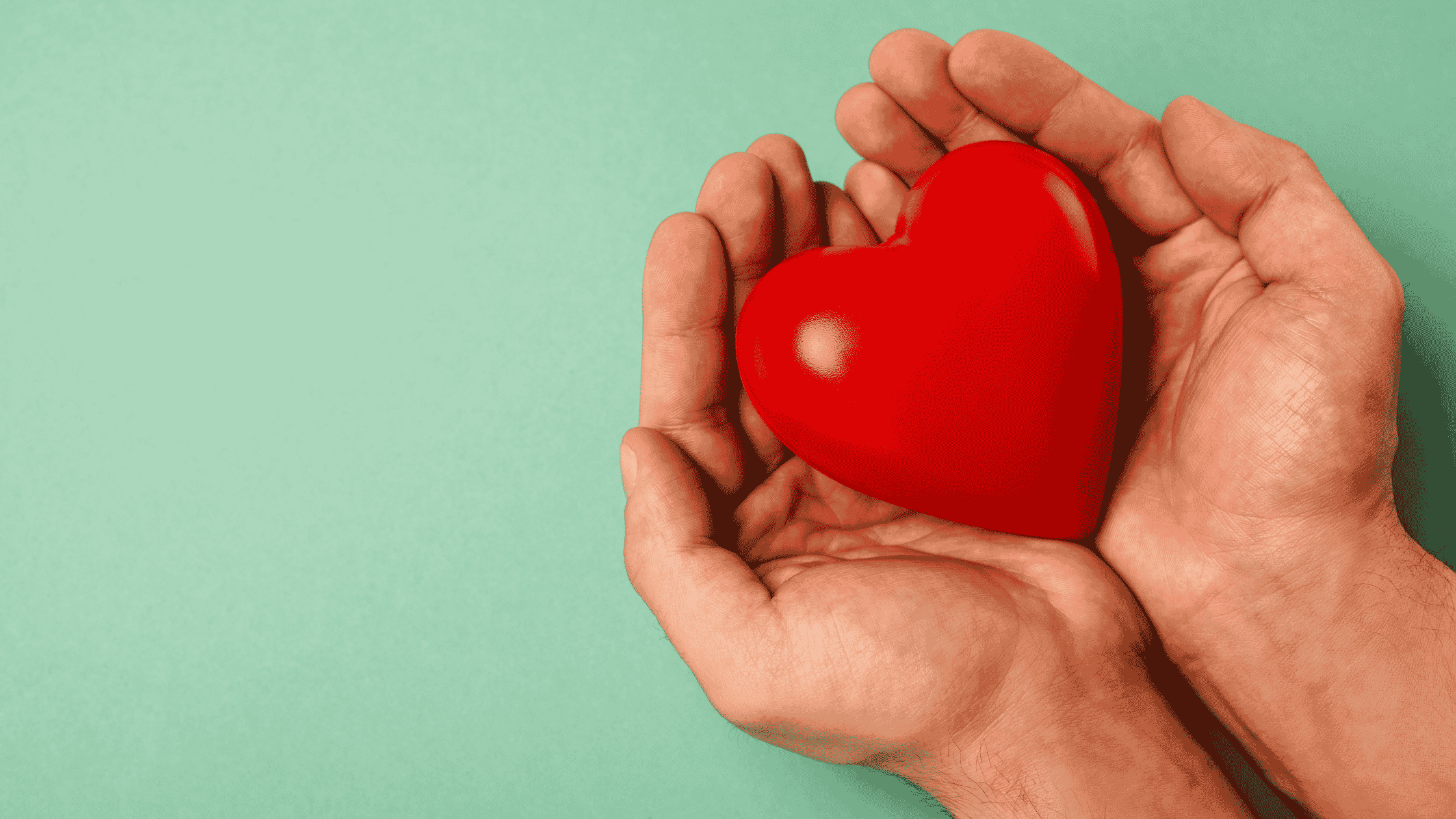 A hand holding a heart